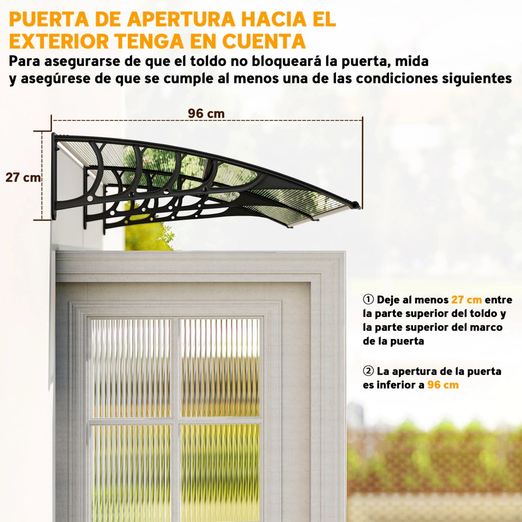 Tettoia per Porte e Finestre ¨C zephmum ¨C 200x96x27 cm Trasparente