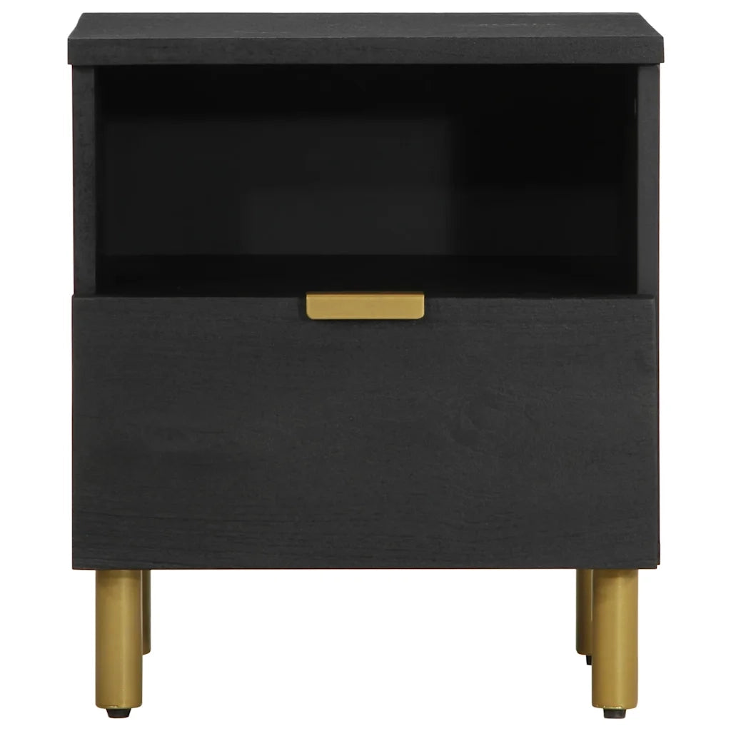 Comodino-Tavolino da notte Nero 40x33x46 cm in Legno Multistrato 680000
