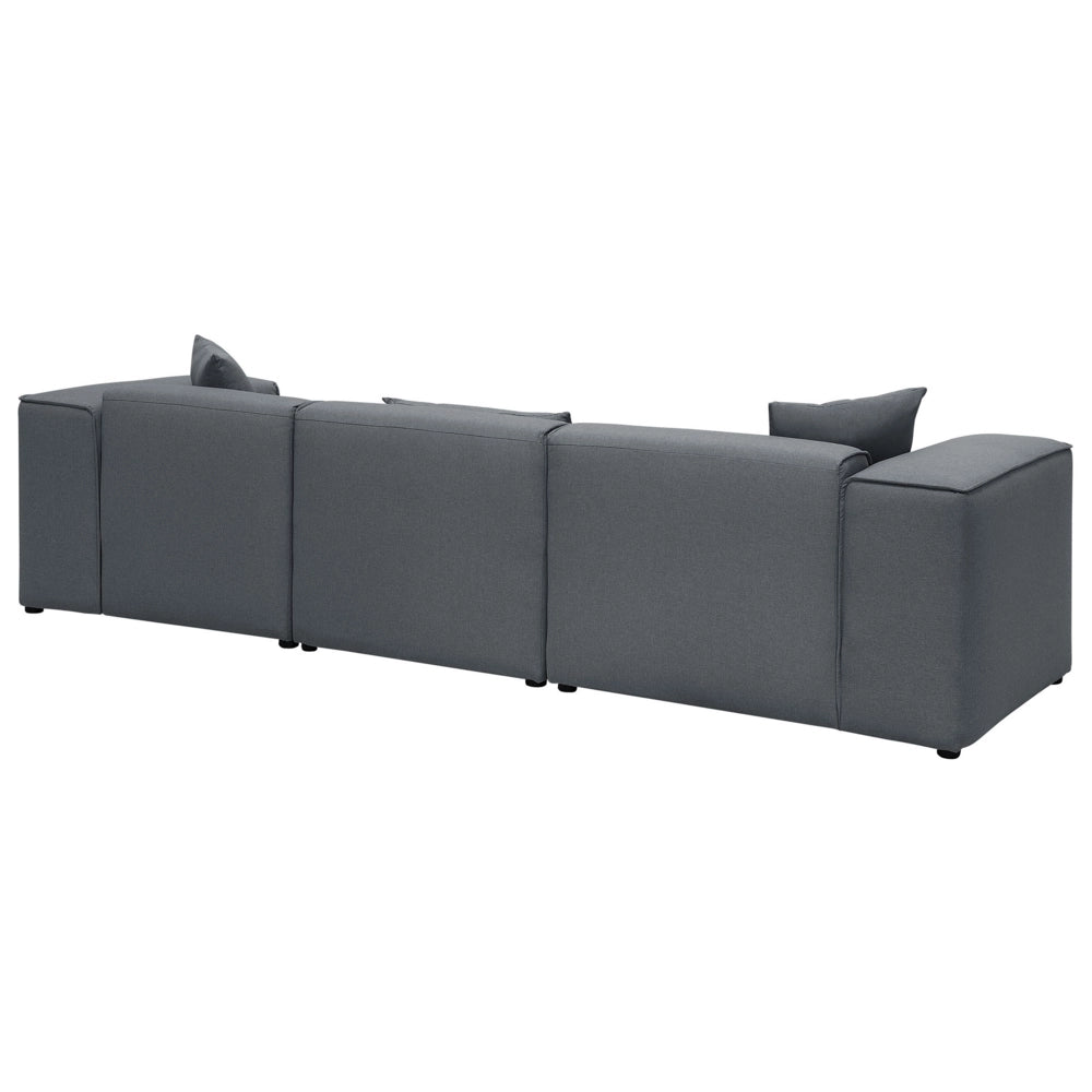 Divano Angolare color Grigio Scuro a 3 Posti con Cuscini lato sinistro in stile Moderno camera da letto soggiorno