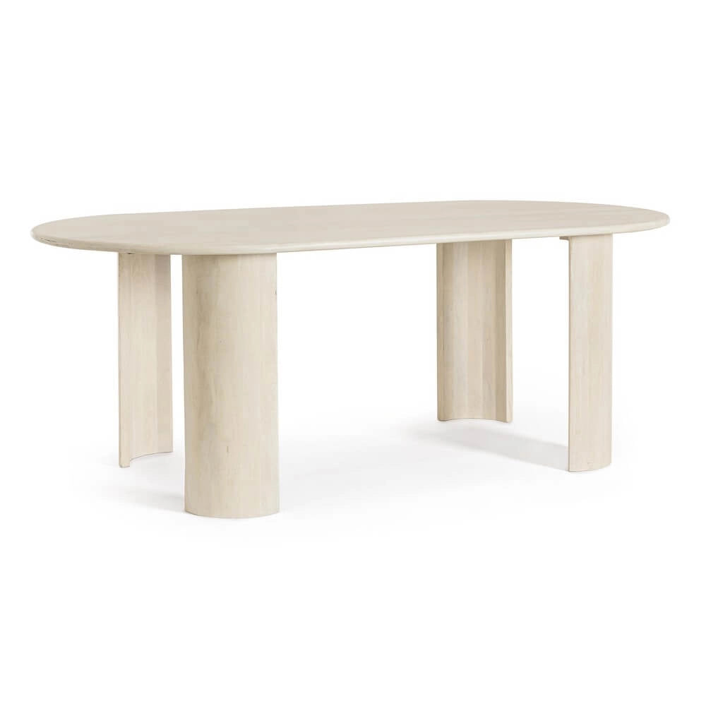 Tavolo da pranzo ovale in legno di mango naturale 210x100 - BRANCH