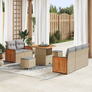 Set Divano da Giardino con cuscino 8 pcs Beige e Grigio Chiaro 3363117