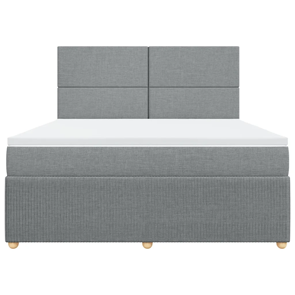 Giroletto a Molle con Materasso Grigio Chiaro180x200 cm Tessuto