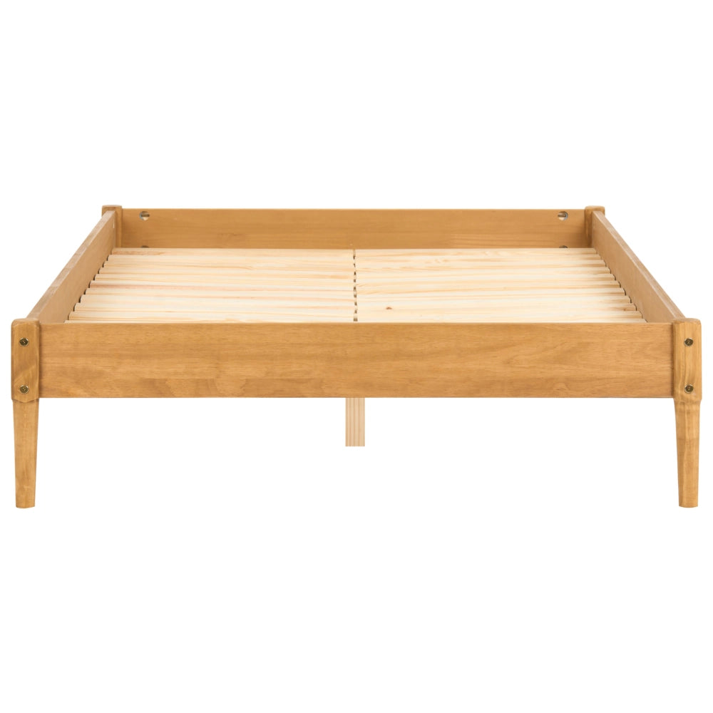 Letto matrimoniale in legno con rete a doghe in pino, senza testiera 140 x 200 cm marrone chiaro stile scandinavo naturale