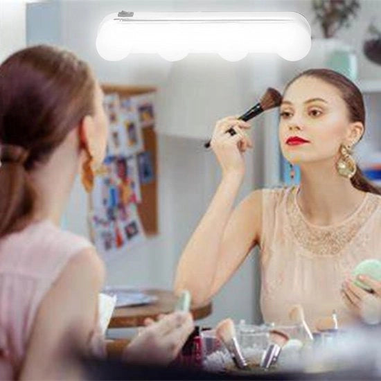 Lampada da trucco portatile con LED e batteria ricaricabile per la zona da toeletta e la stanza da bagno