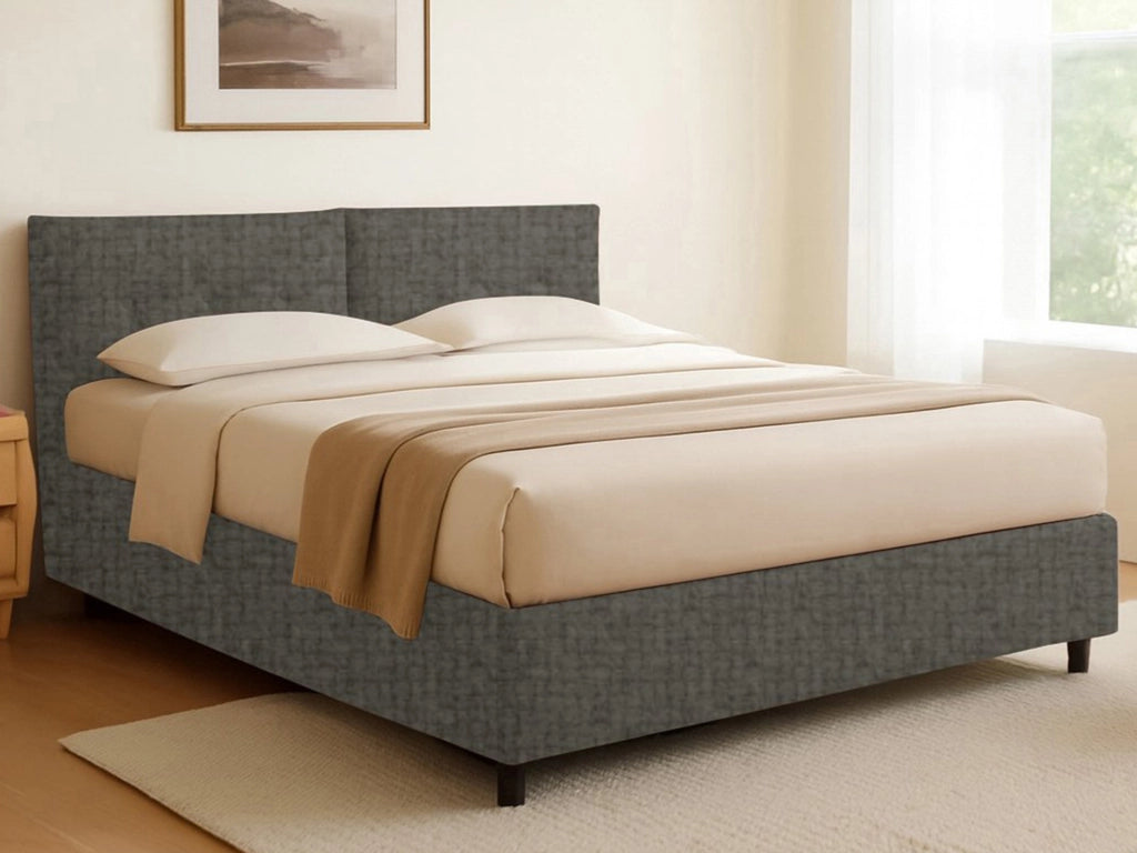 Truro, Letto Singolo Sfoderabile Made in Italy, Grigio Tortora