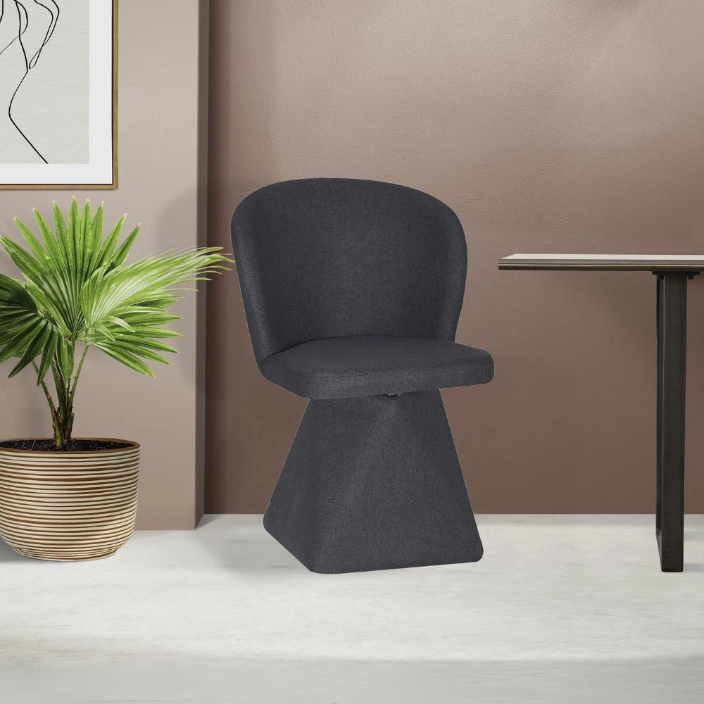 Set 2 Sedie girevoli Piyan in tessuto grigio scuro – Eleganza contemporanea