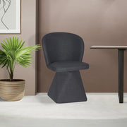 Set 2 Sedie girevoli Piyan in tessuto grigio scuro – Eleganza contemporanea