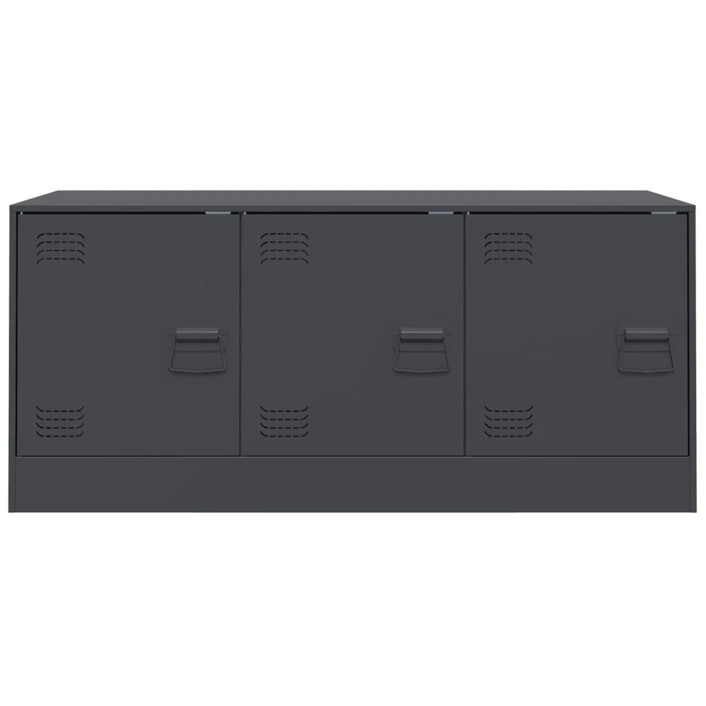 Mobile TV multimediale scaffale TV credenza TV sala da pranzo soggiorno camera da letto antracite 99 x 39 x 44 cm acciaio antracite 02_0026409