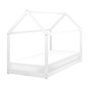 Letto a casetta per bambini in legno di pino bianco UE misura singola 90 x 200 cm con telaio a doghe letto per bambini piccoli