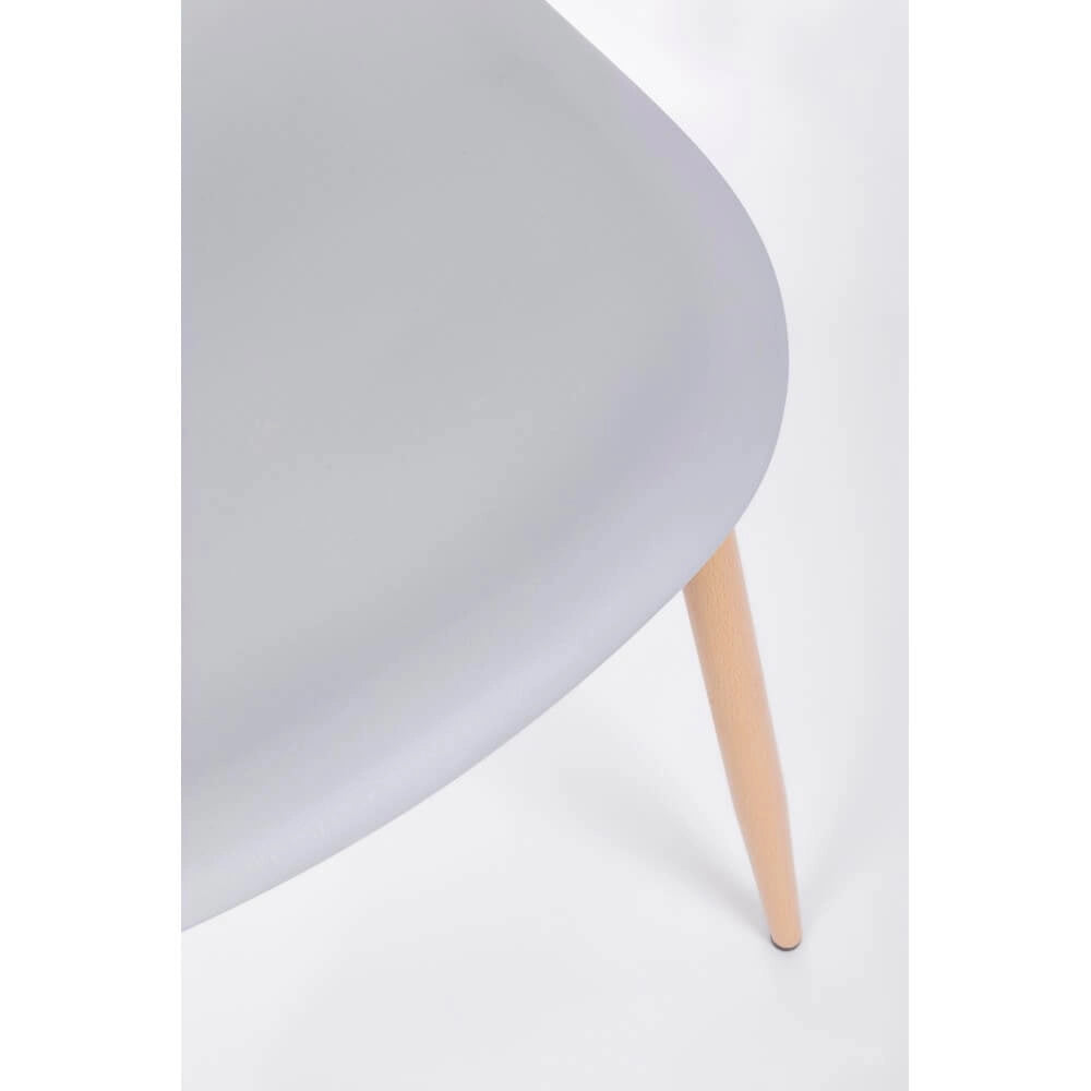 Set di 4 Sedie con Seduta in Polipropilene e Gambe in Acciaio Effetto Legno - MARISSA