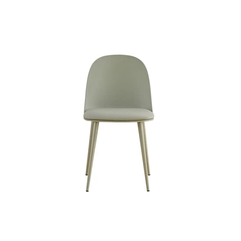 Sedia JASMON - Cuscino in PU Grigio-Verde con piedi in metallo - H81 × L51 × P44 cm