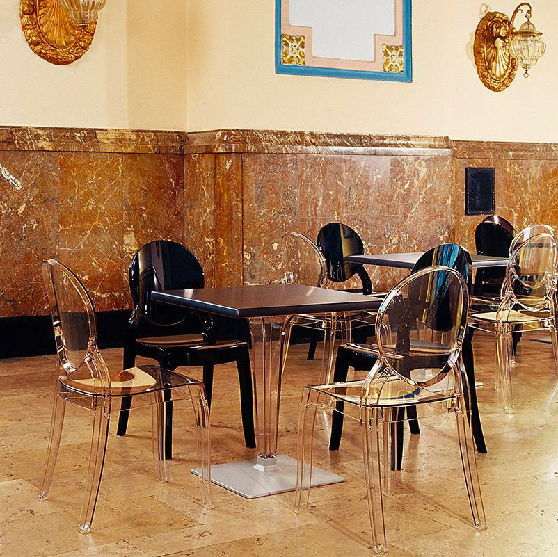 Set 4 Sedie Impilabili 47x90x50 cm in Policarbonato Glass Trasparente