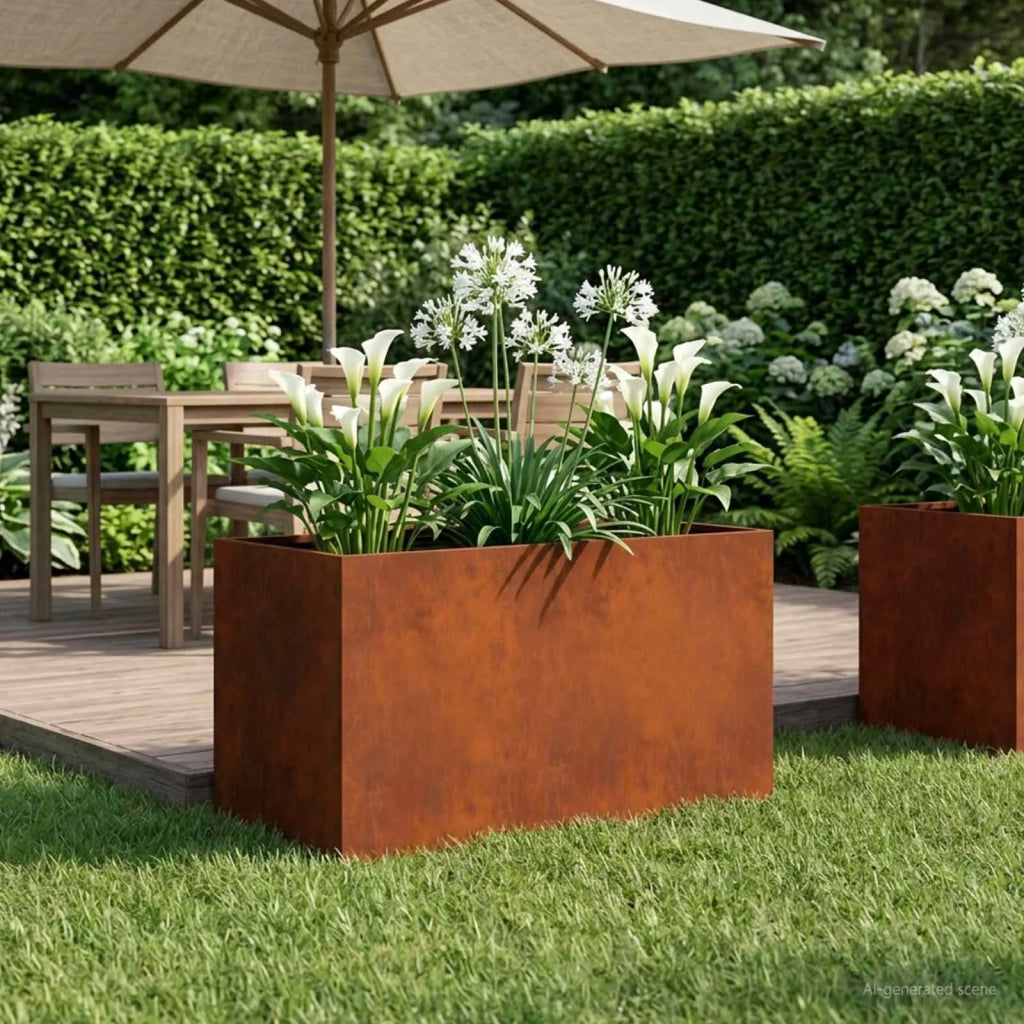 Vaso da giardino Ruggine 100 x 50 x 50 cm Acciaio Corten 8005286