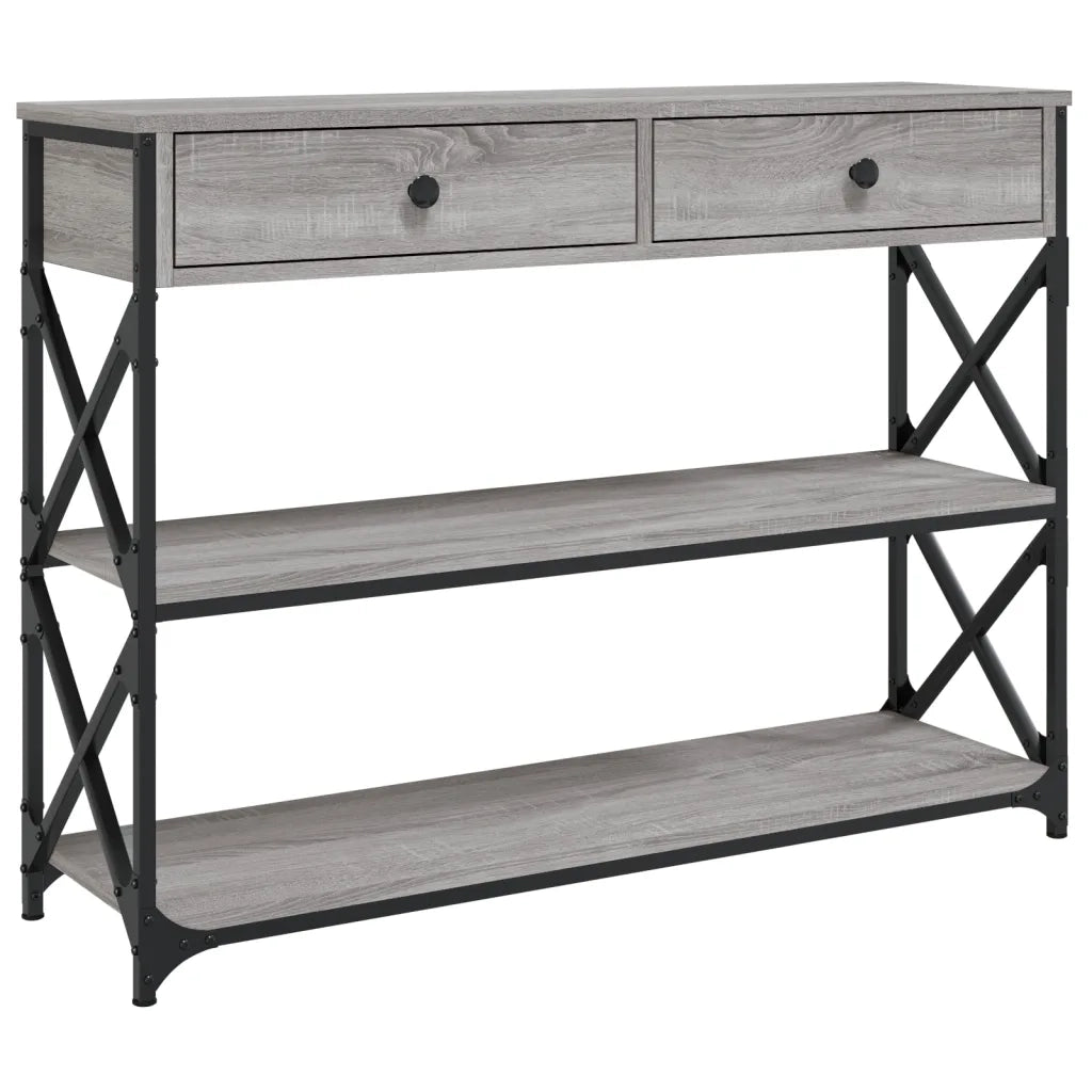Tavolo Consolle | Tavolo d'Ingresso Grigio Sonoma 100x28x75 cm in Legno Multistrato