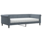 Divano letto | Sof¨¤ letto | Letto singolo con Materasso Grigio Scuro 100x200 cm in Velluto
