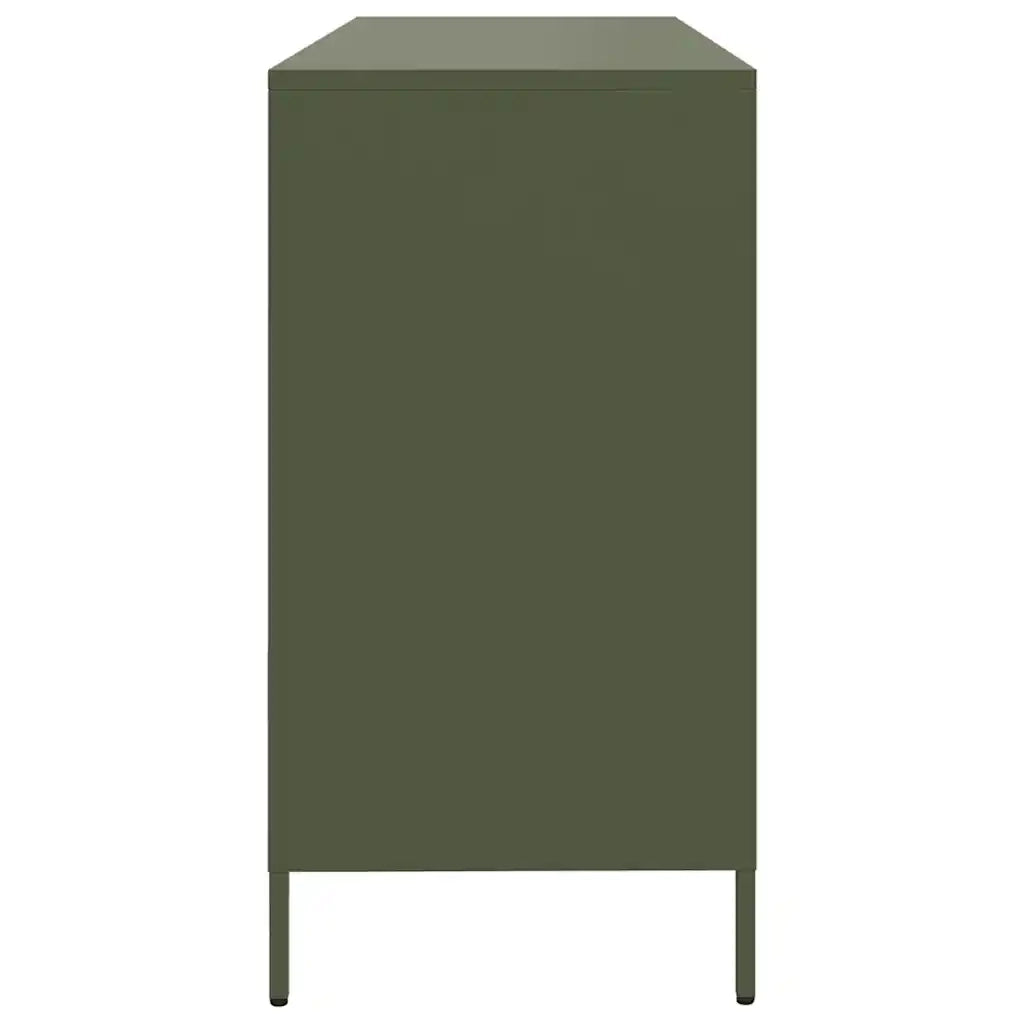 Credenza Verde Oliva 135x39x73,5 cm Acciaio Laminato a Freddo 3307165