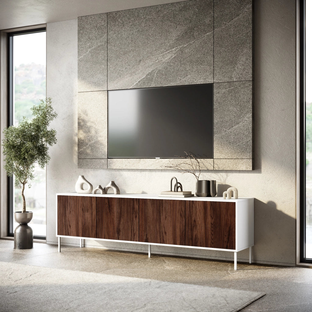 Buffet 4 ante BUDAPEST-S bianco/rovere rio