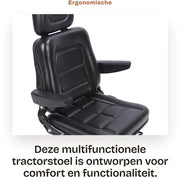Sedile per Trattore Ergonomico Comfort - Regolabile Supporto Cervicale - Utilizzo Multifunzionale - Ricambio - Materiale Resistente allo Sfregamento - Adatto per Trattori Idraulici/Scavapavimenti - Sedile per Operatore