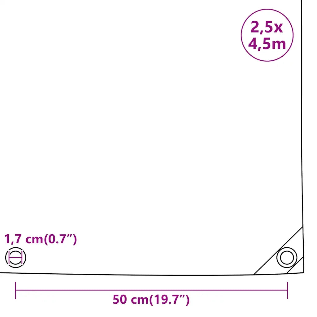 Telone Antracite 2,5x4,5 m 650 g/m² 156102