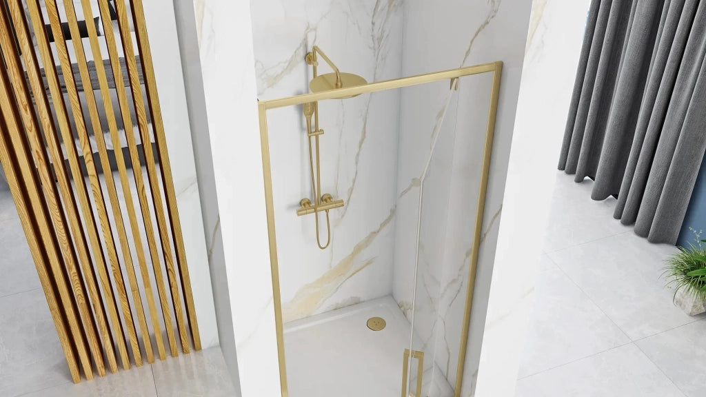 Porta Doccia Rea Rapid Swing Brush Gold 100
