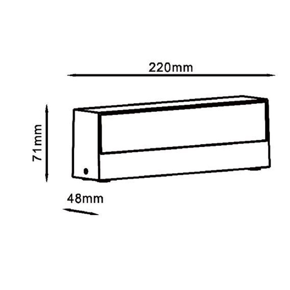 Trade Shop - Applique Led Da Esterno A Doppia Emissione 14 Watt Cct 3 Tonalità Di Luce Ip65 176-3c - Bianco