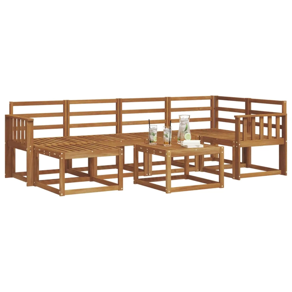 Set di divani da esterno 7 pcs Naturale