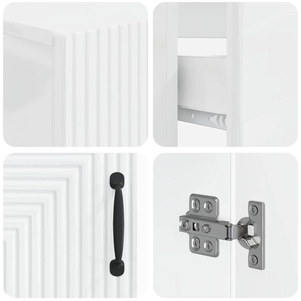 Set di Armadi da Bagno da 2 Pezzi HAARLEM Bianco Lucido 3417535