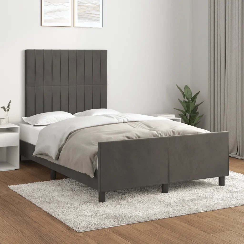 Giroletto senza Materasso Grigio Scuro 120x190 cm Velluto