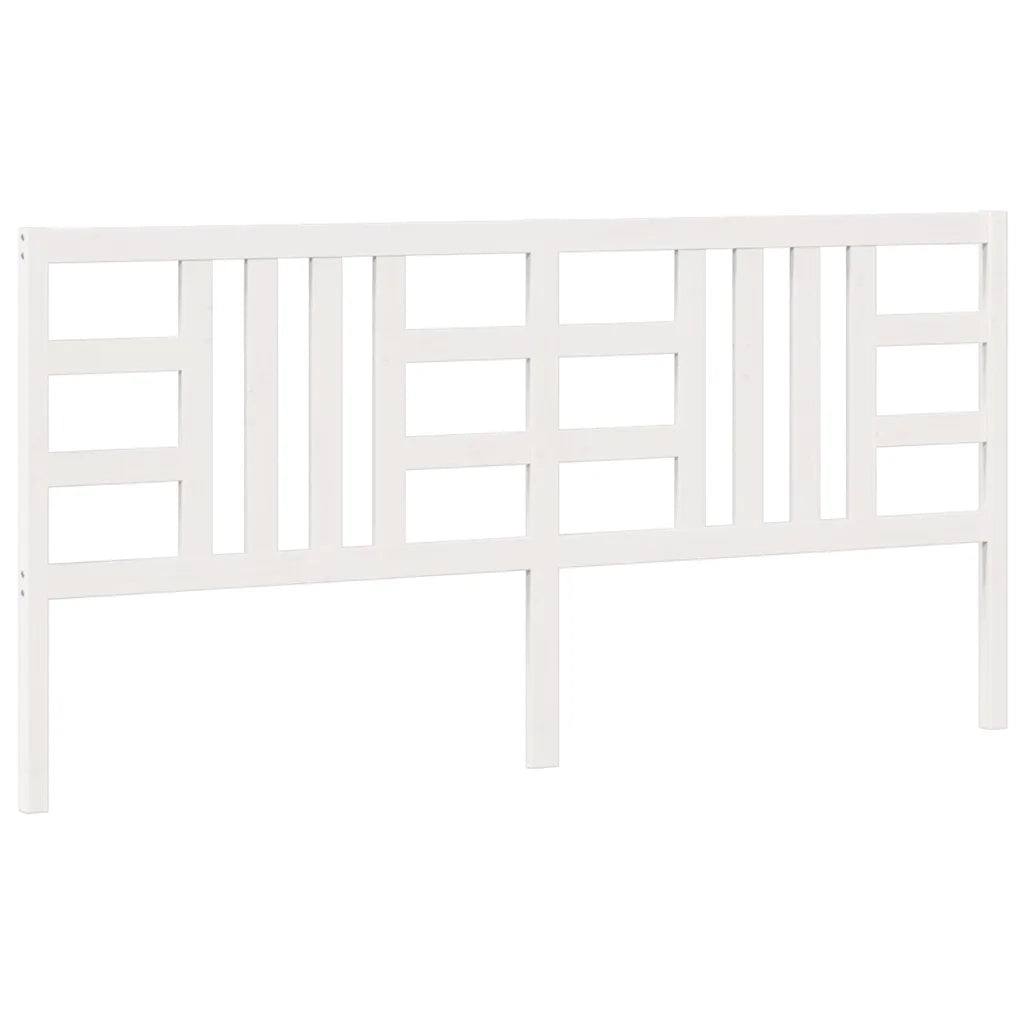 Testiera per Letto-Testata-Testiera Decorativa Bianca 206x4x100cm in Legno Massello di Pino 440014