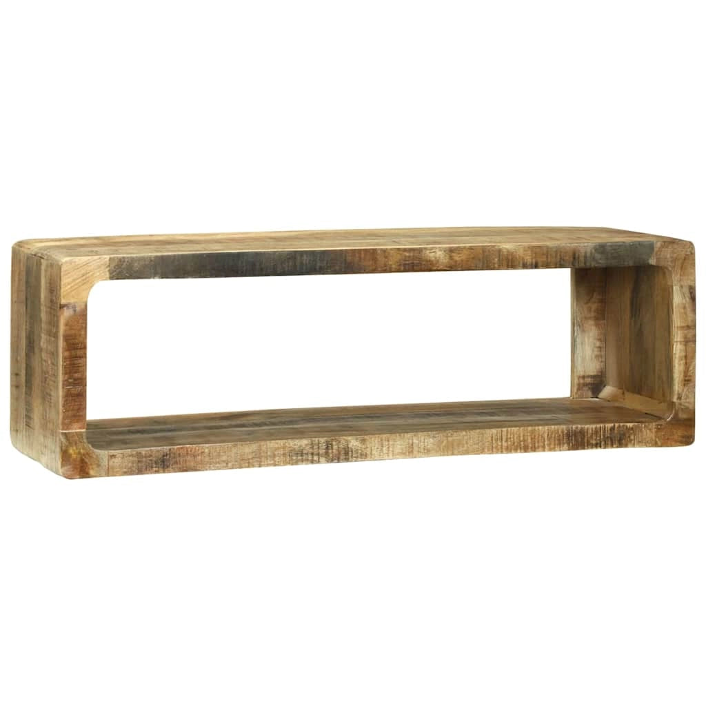 Set di 3 mobili TV modulari 100 x 30 x 32 cm con contenitore e ripiano stile contemporaneo realizzati in legno massello di mango marrone 02_0058074