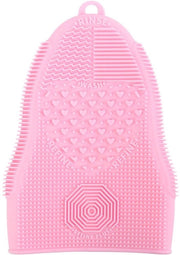 Kit di spazzole per rimuovere trucco, spazzola per viso e occhi in silicone, veloce da usare e riutilizzabile (rosa)