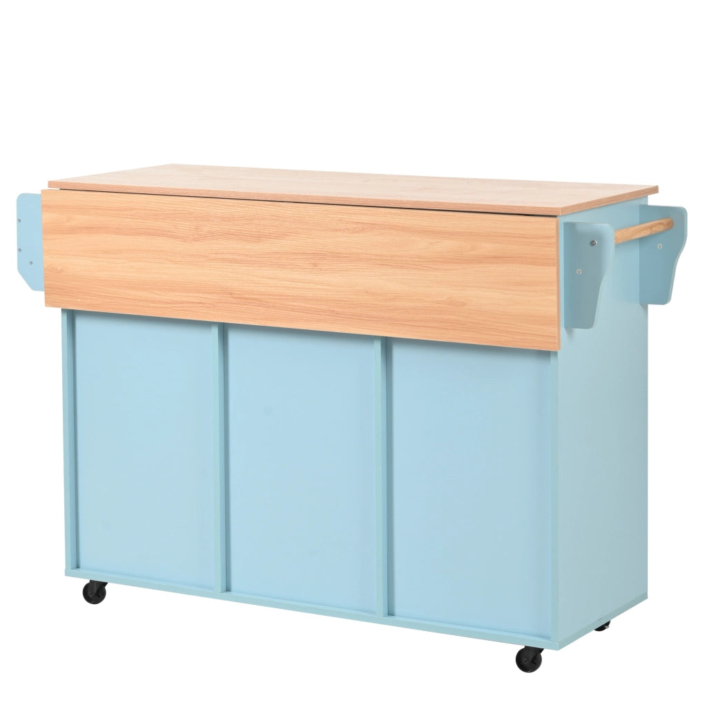 Carrello da cucina con 3 cassetti e 3 vani; piano ribaltabile; ruote; ripiani regolabili per cucina; 139×46×91.5 cm