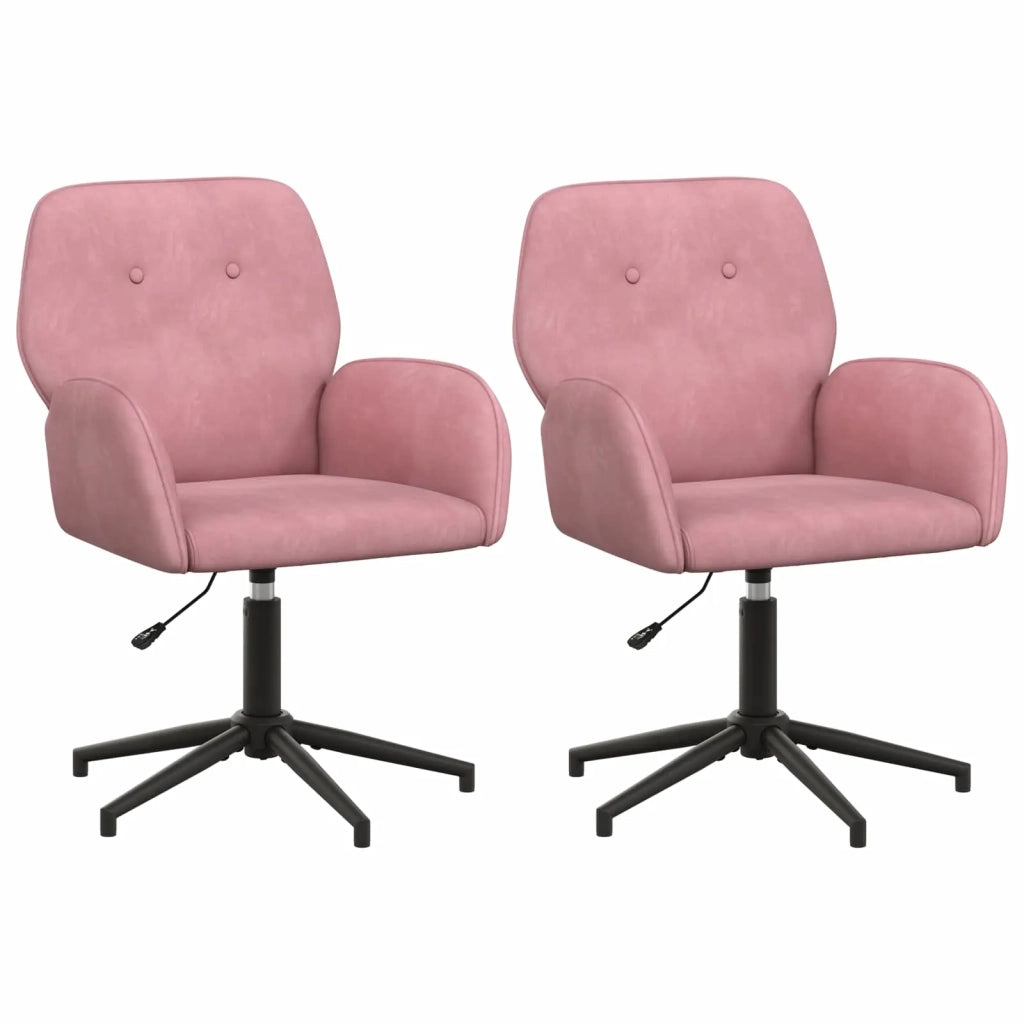 Sedie da scrivania girevoli 2 pz 54 x 55 x 90 cm Rosa 3428322