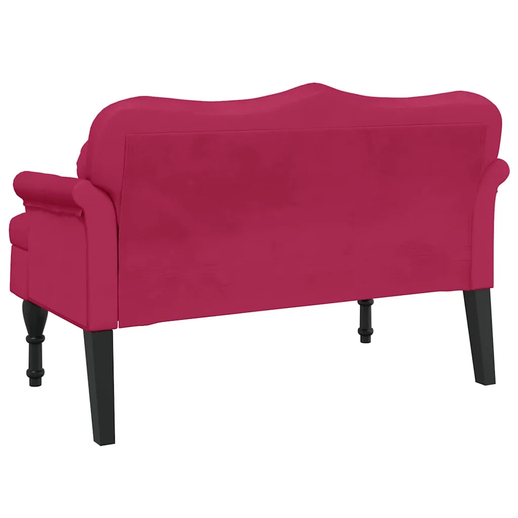 Panca con Cuscini Roso Vino 120,5x65x75 cm in Velluto CFW7722430