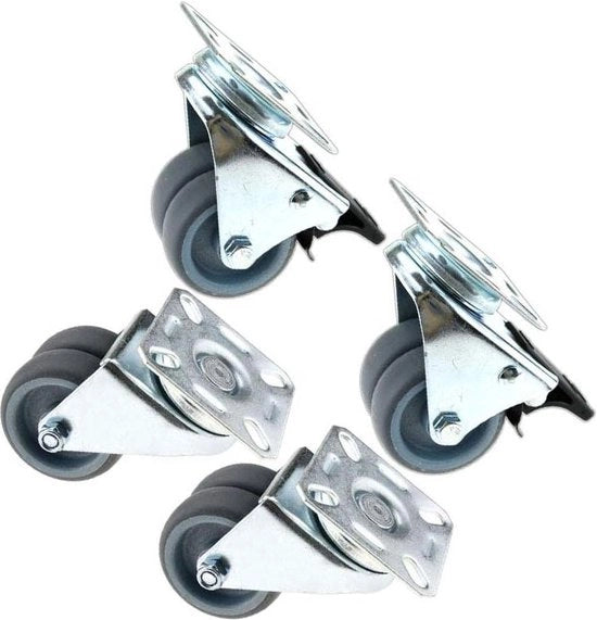 Castelli da Carico da 50mm con Ruote Girevoli a Doppio Caste - Carico 400kg - 5'' Caste a Doppio Caste - con e senza Frizione