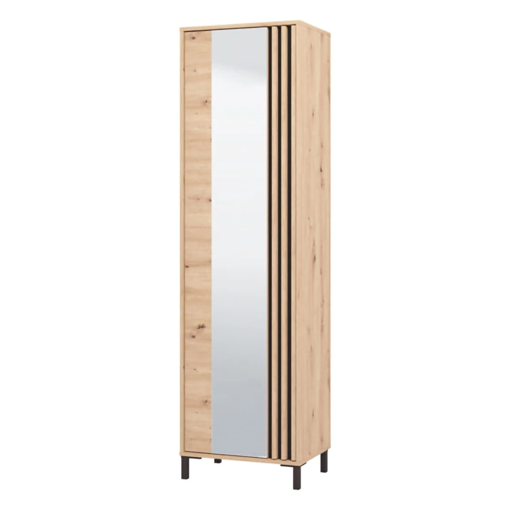 Apia, Mobile da Ingresso Specchio Incluso, 193x55x40h cm Marrone Rovere Nodi