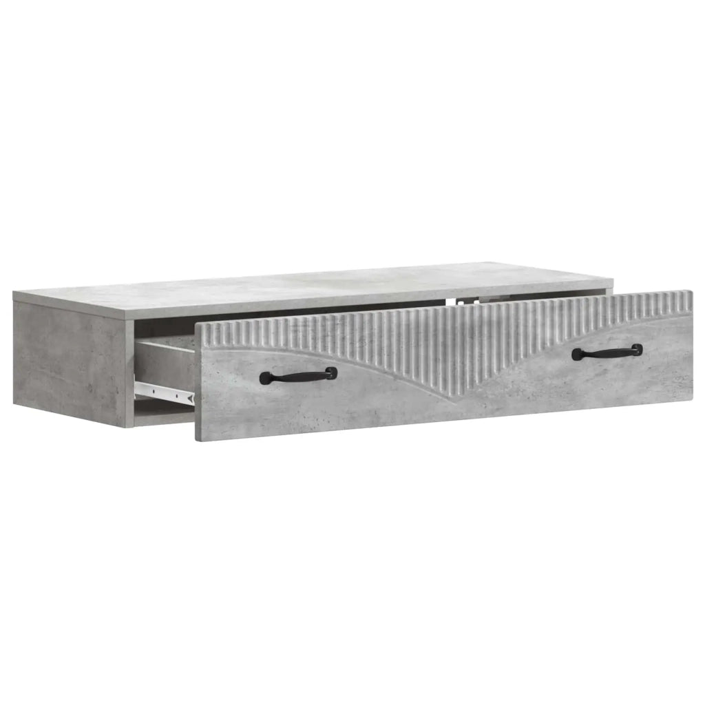 Tavolino da Parete Laterale Grigio Cemento 87,5 x 34,5 x 17 cm