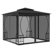Gazebo | Pergolato con Rete 300x300x265 cm Antracite