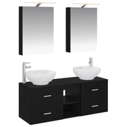 Set di mobili per il bagno 5 pcs Rovere Nero 3406952