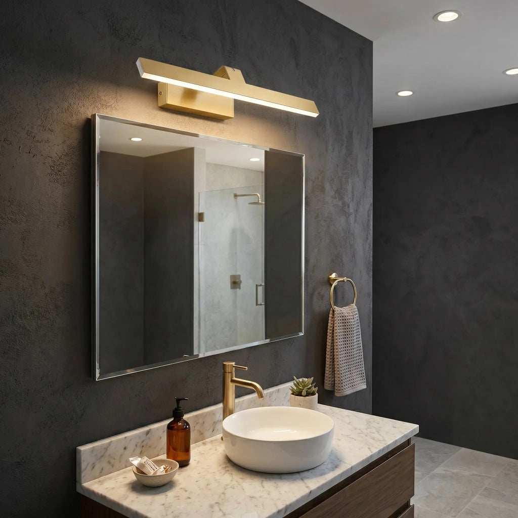 Applique Da Bagno Led Swe007-1w 43cm Brush Gold