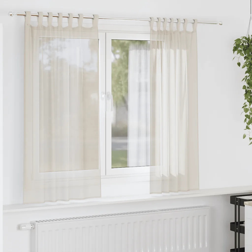 Tende in Voile con Linguetta 2 pz Crema