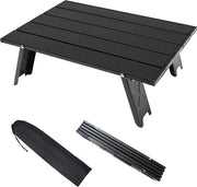 Tavolo da campeggio pieghevole - leggero, trasportabile - nero - alluminio