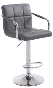 Sgabello Lucy V2 in similpelle grigio,cromo