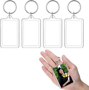 4x Chiavi con Tessuto Acrilico trasparente per Foto - Anelli di Chiave DIY per Regali Personalizzati