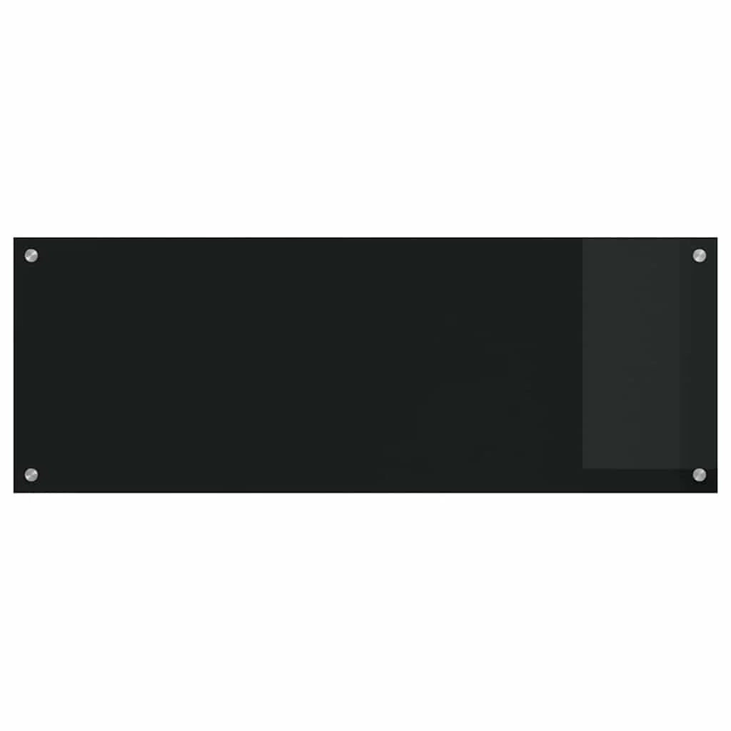 Set di 2 paraschizzi per cucina 110 x 40 cm design moderno resistente al calore elegante vetro temperato nero 02_0056265
