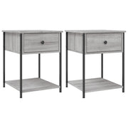 Set di 2 Comodini | Armadio da Notte | Mobiletto da notte Grigio Sonoma 44x45x58 cm in Legno Multistrato