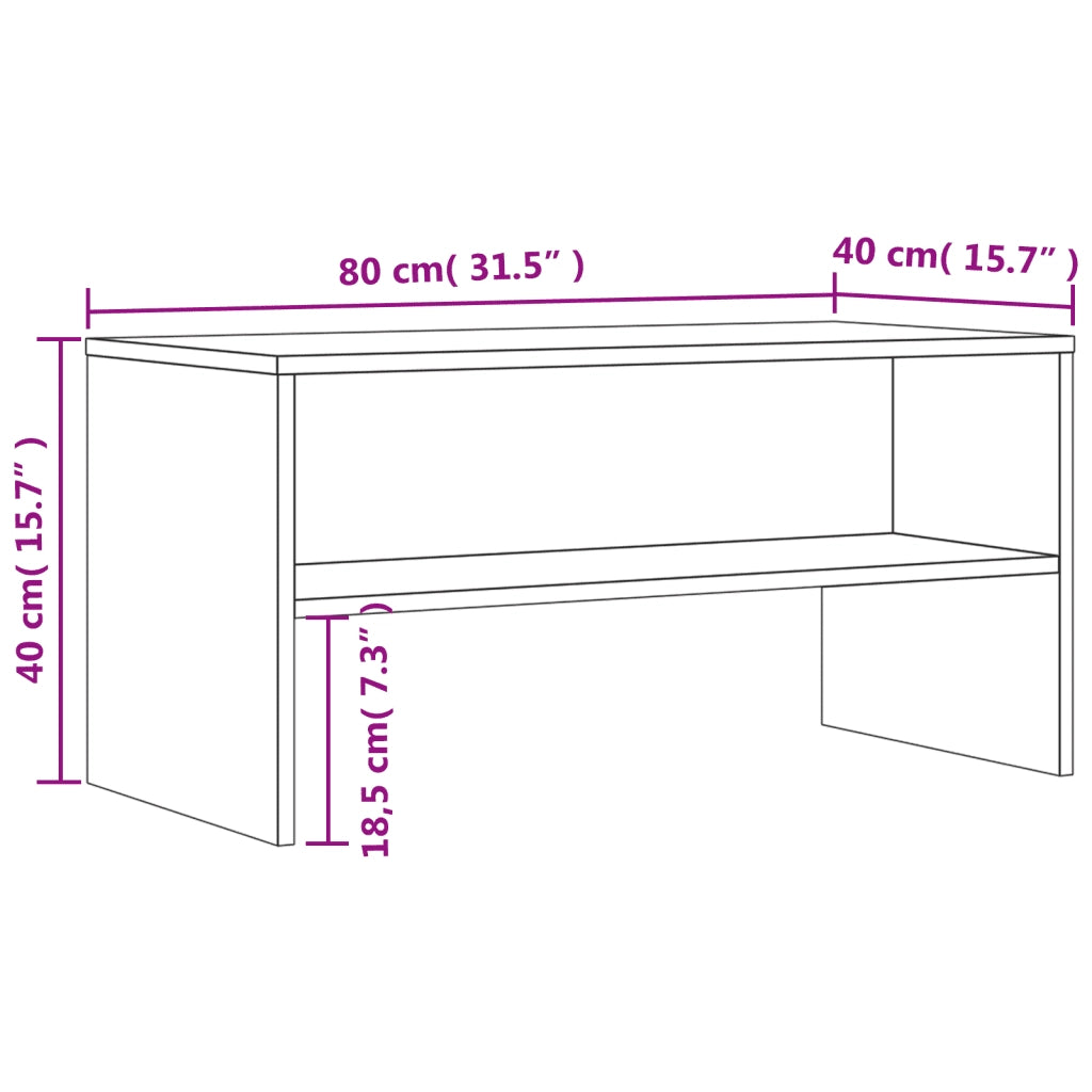 Mobile Porta TV Grigio Sonoma 80x40x40 cm in Legno Multistrato