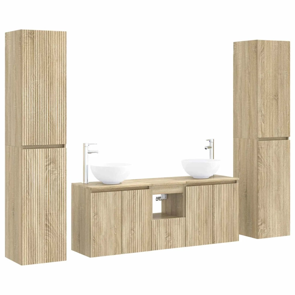 Set di mobili per il bagno 5 pz Rovere Sonoma 3406025