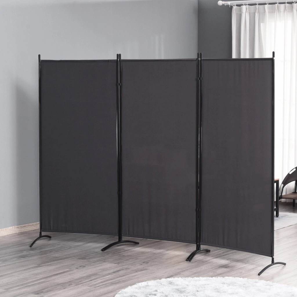 Paravent a 3 pannelli ¨C zephmum ¨C grigio metallo 253x50x182 cm