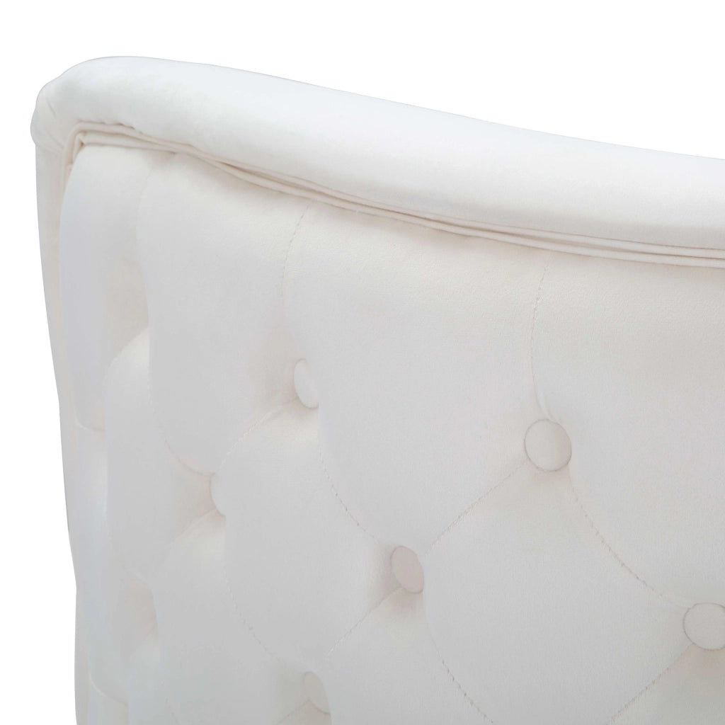 Poltroncina Killar, Poltrona Rivestimento in Velluto, 76x74x71h cm Bianco Crema